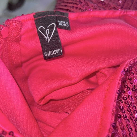 Windsor Marvel at me sequin mini skirt party hot pink women’s small - Picture 6 of 6